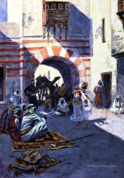  russe - scène de rue en arabie 1908 Charles Marion Russell Arab